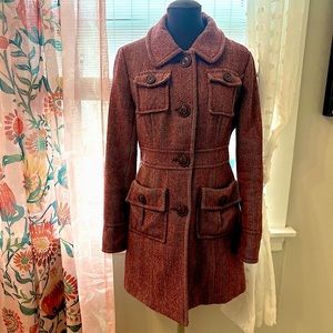 Anthropologie Tulle Woolen Plaid Coat - Size Small